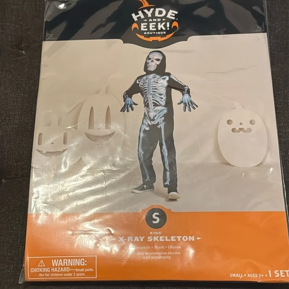 Hyde Eek Small Kids Target XRay Skeleton Jumpsuit Mask Gloves Halloween Costume